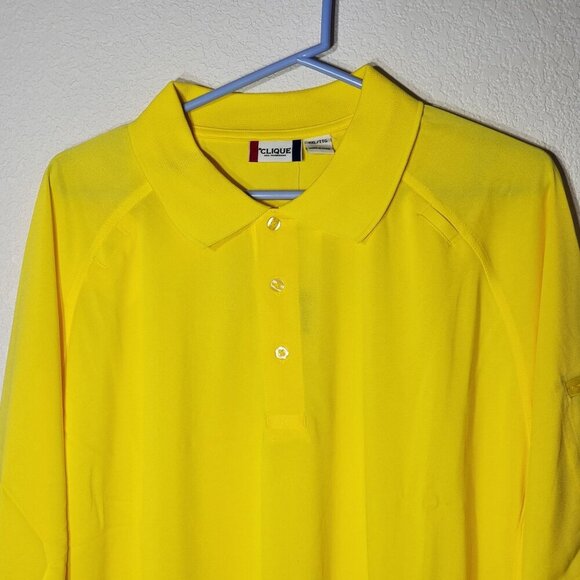Clique Mens Yellow Tactical Polo Shirt XXL Short Sleeve NWT - Picture 5 of 11